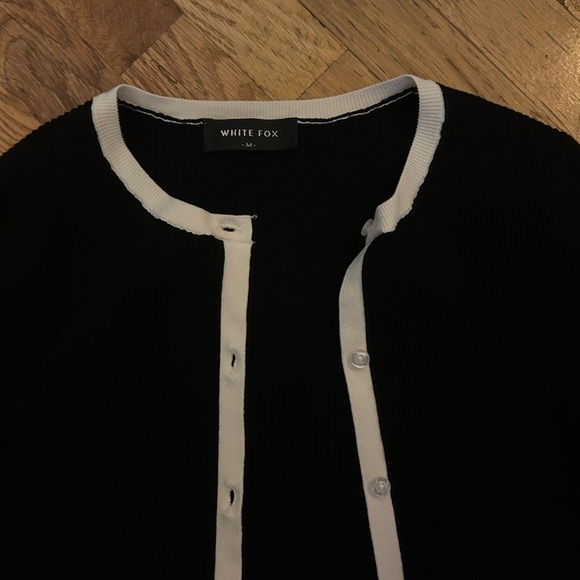 NWOT White Fox Black & White Cardigan - Picture 2 of 3